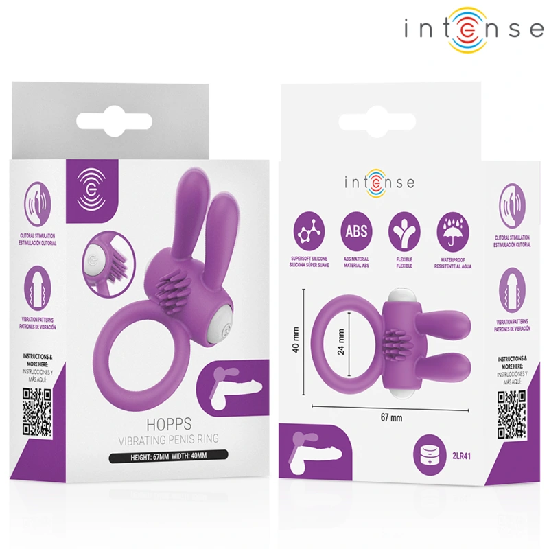 Intense - hopps vibrating penis ring with clitoral stimulation purple 4