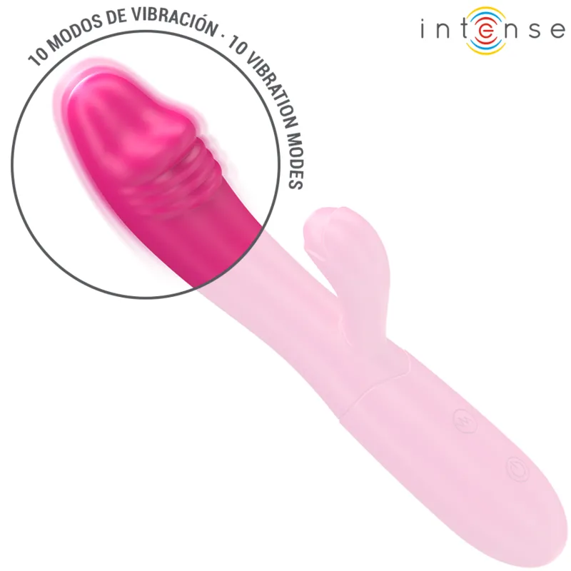 Intense - ivy flexible vibrator 10 vibrations with stimulating tongue pink 2