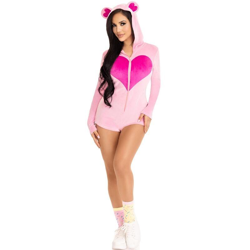 Leg avenue - teddy bear velvet bodysuit pink s 4