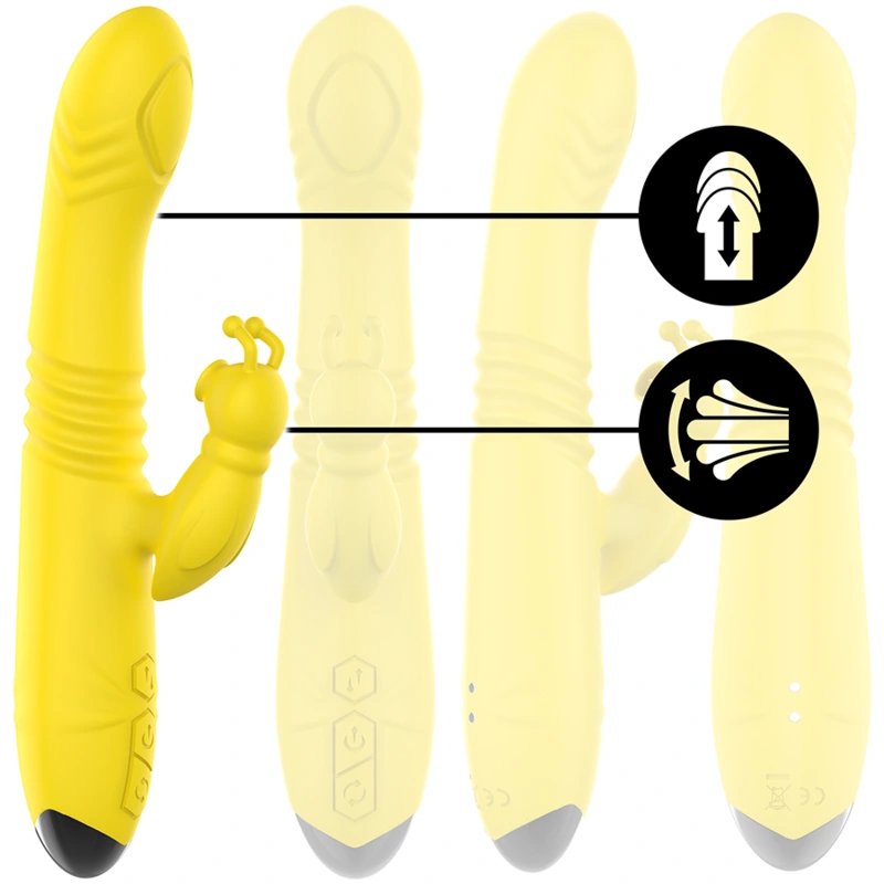Intense - toky multifunction vibrator up & down with clitoral stimulator yellow 1