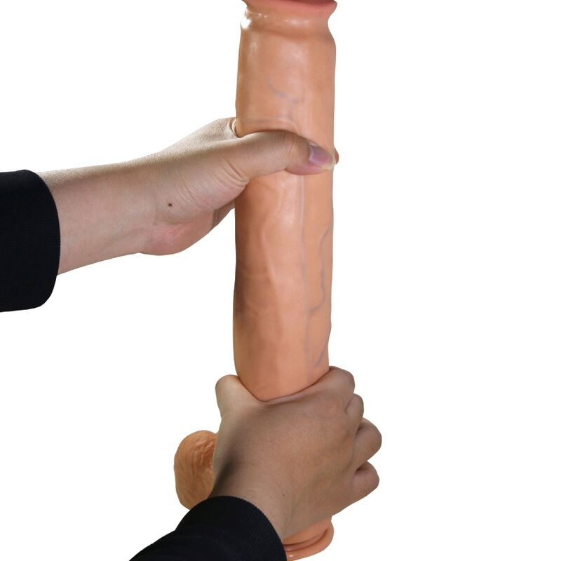 Pretty love - rael flexible realistic dildo with suction cup 40 cm -Ø- 6 cm brown 4