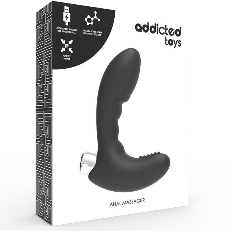 Addicted Toys Prostatic Vibrator Black Rechargeable - Masér Prostaty 5