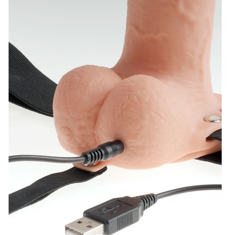 Fetish fantasy series - adjustable harness realistic penis with balls rechargeable and vibrator 23 c 3