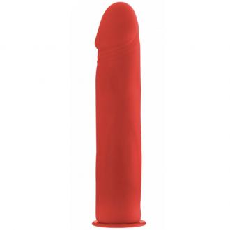 Ouch Deluxe Strap On Silicone Deluxe Red  25.5 Cm