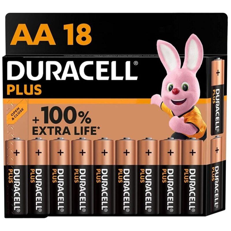 Duracell Plus Power 100 Alkaline Battery Aa Lr6 18 Unit