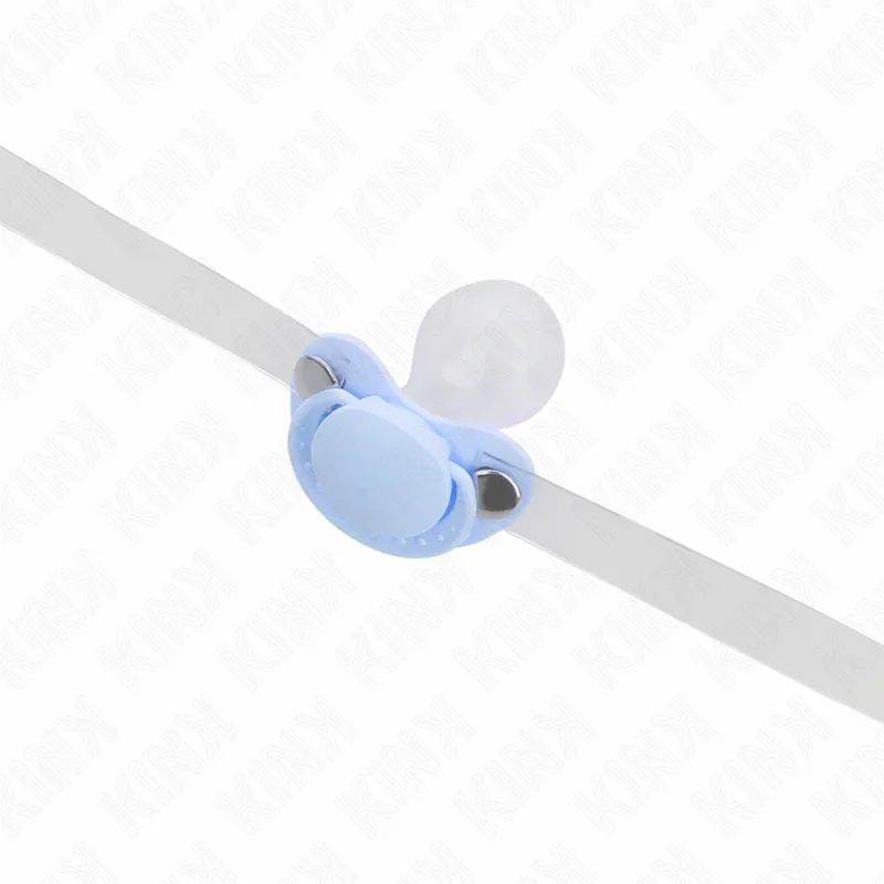 Kink - Light Blue Pacifier Shaped Gag 5.5 X 4 Cm Adjustable 43-60 Cm 3