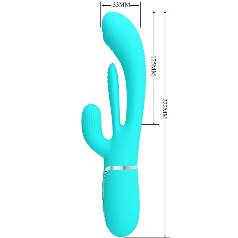 Pretty love - shania triple rabbit multifunction vibrator 3 in 1 blue 6