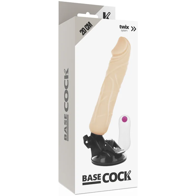 Basecock Realistic Vibrator Remote Control Flesh 20 Cm 3