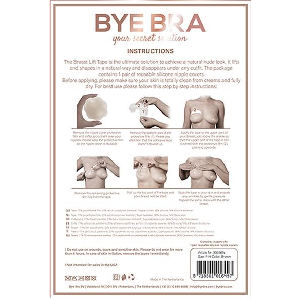 Bye Bra - Breast Lift & Silicone Nipple Covers 3 Pairs Beige F-H