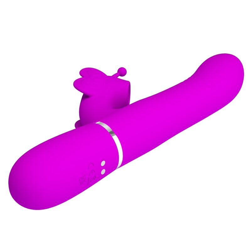 Pretty Love - Multifunction Rabbit Vibrator 4 In 1 Butterfly Fuchsia 3