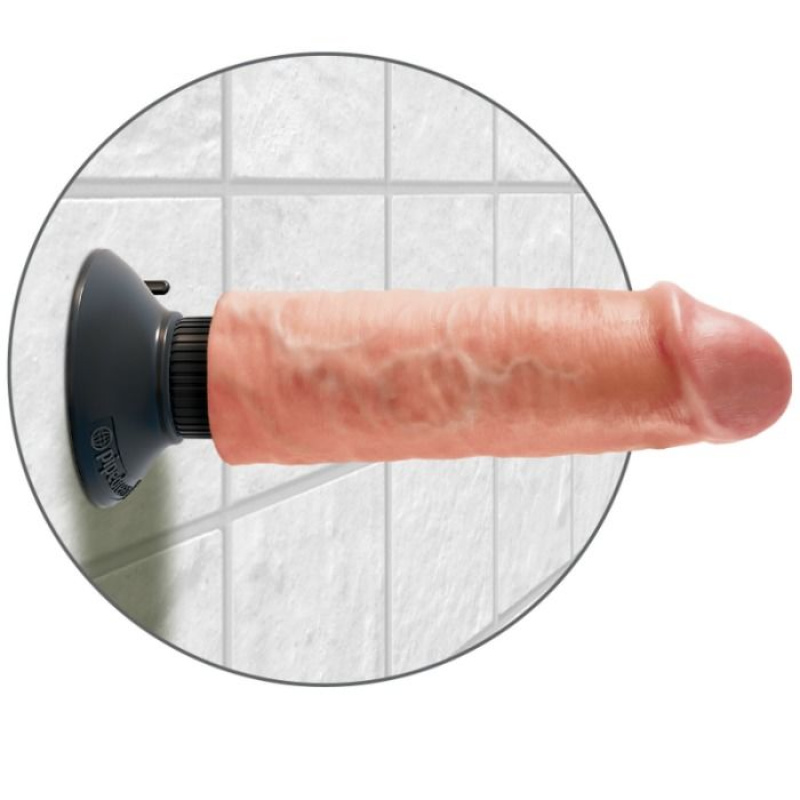 King Cock - 6"- 15.24 cm Vibrating Cock Flesh 4