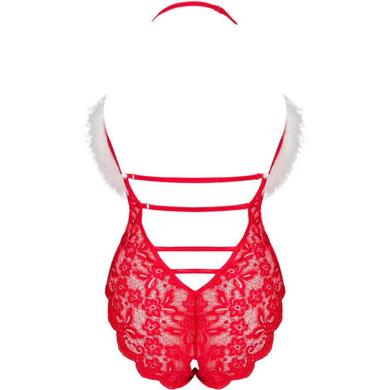 Livco Corsetti Fashion - Santas Lace Lady Body Crotchless Christmas S/M