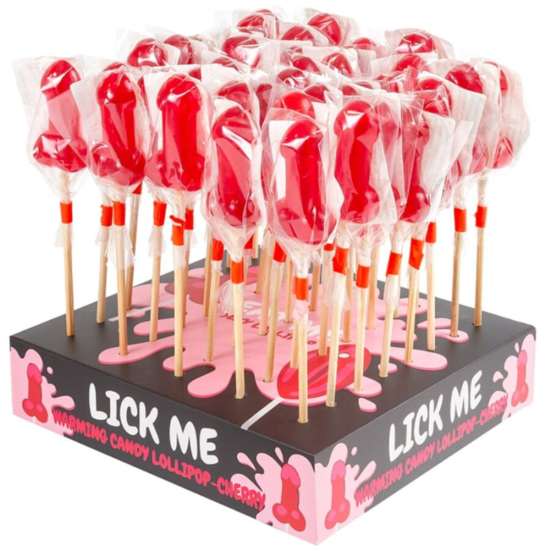 Secretplay - cherry candy penis lollipop display with spicy heat effect (40 units) 1