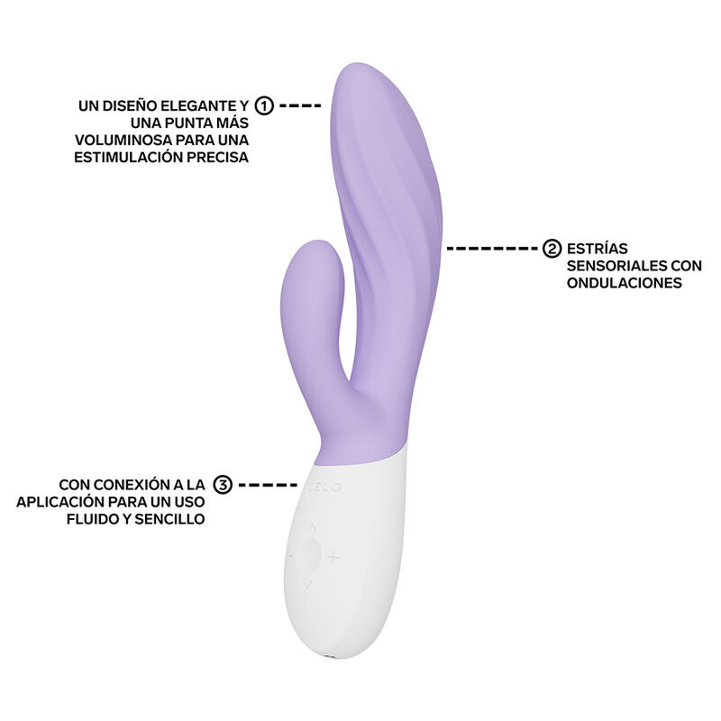Lelo - ina twist double vibrator rabbit for g-spot and clitoris lavender 2