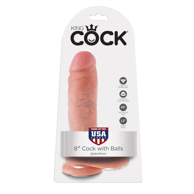 King cock - 8 dildo flesh with balls 20.3 cm 4