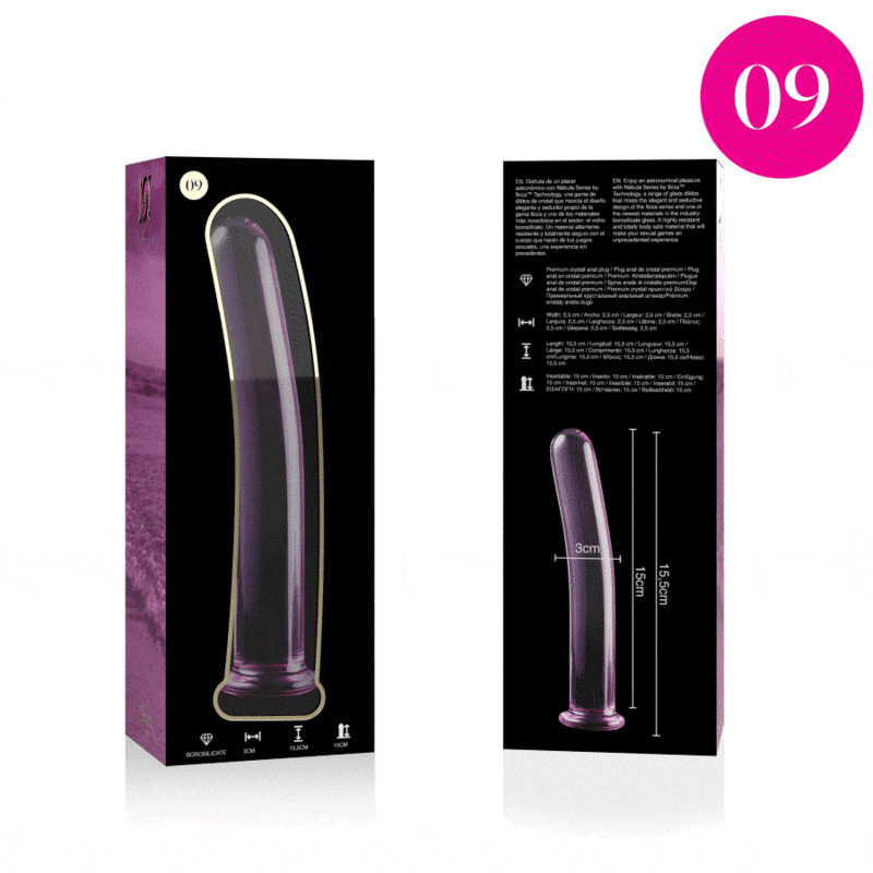 Nebula series by ibiza - model 9 dildo borosilicate glass pink 15.5 cm -o- 2.5 cm 3