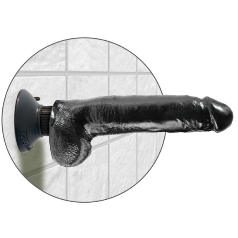 King cock - 23 cm vibrating cock with balls black 3