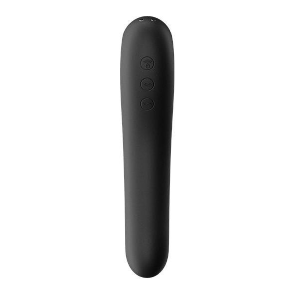 Satisfyer - Dual Kiss Insertable Air Pulse Vibrator Black - Stimulátor Klitorisu