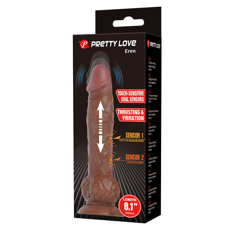 Pretty love - eren thrusting vibrating dildo 20.5 cm Ø 4.5 cm brown 8