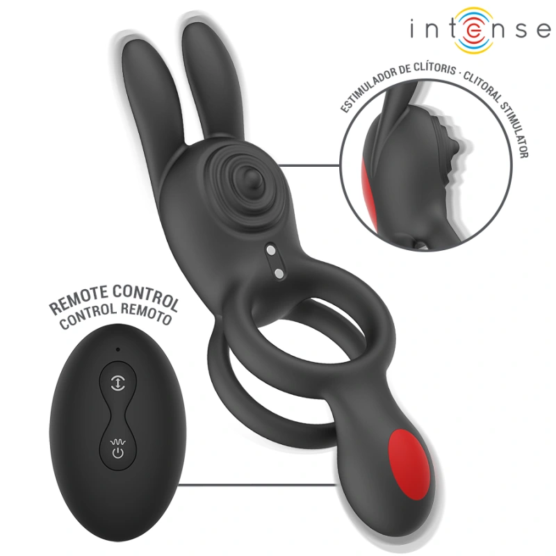 Intense - quinn double vibration ring with remote control