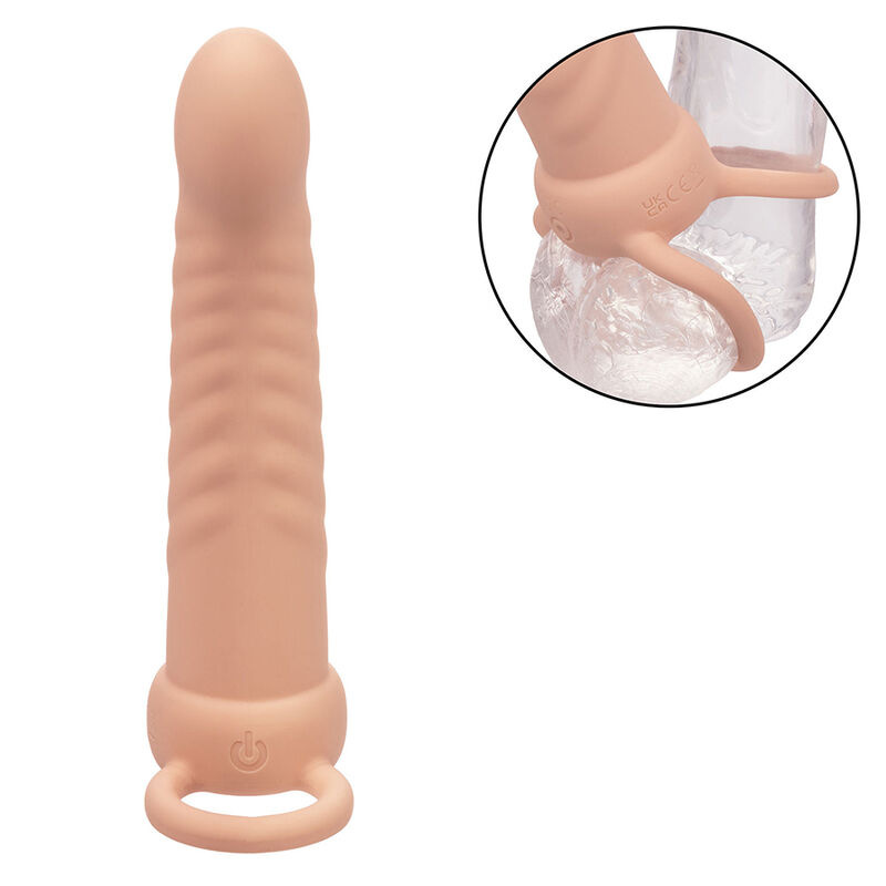 Calexotics - maxx ribbed dual penetrator 10 vibrations flesh 5