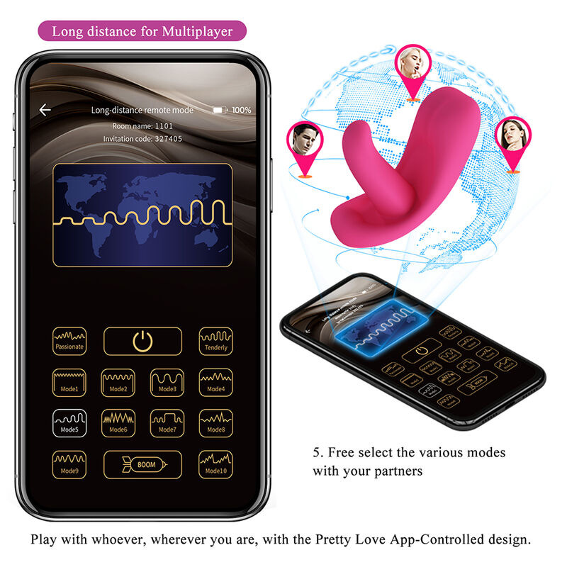 Pretty love - hazelynn 12 function app control massager pink 9