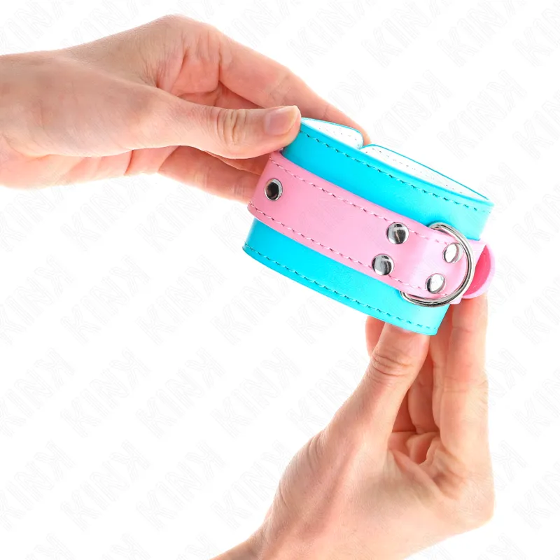 Kink - Cute Wrist Restraints Blue / Pink Adjustable 16-28 Cm X 5 Cm 2