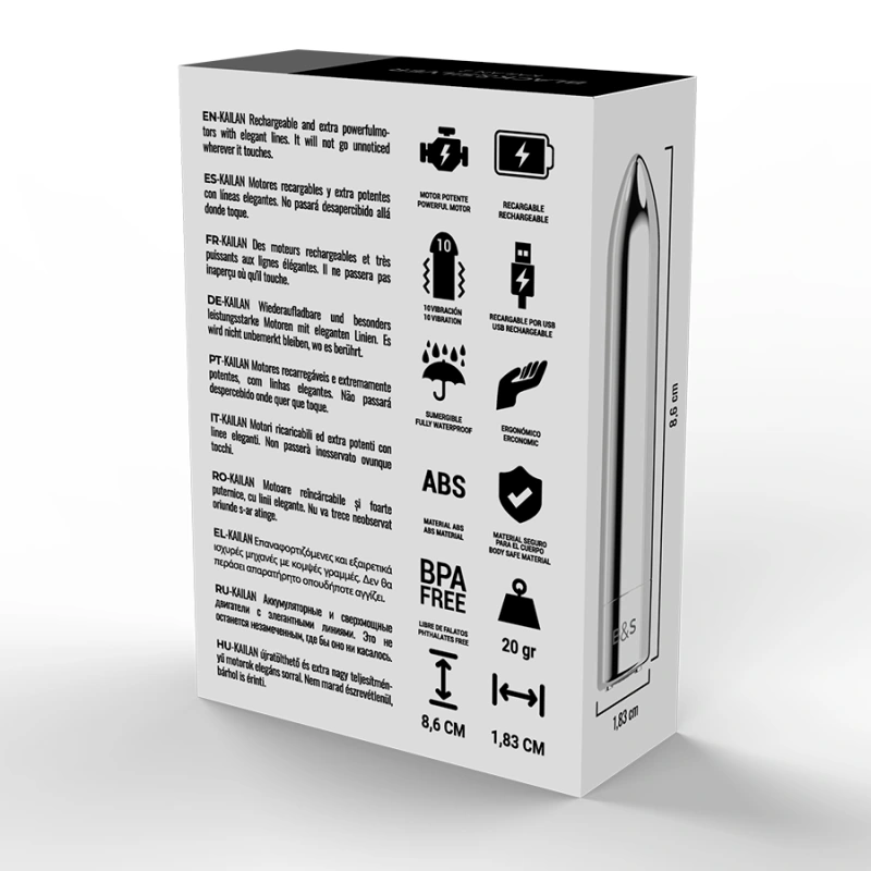 Black&silver - kailan 2 silver vibrating magnetic bullet 5