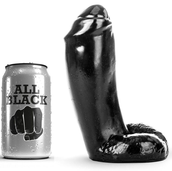 All black - dildo realistic 18 cm
