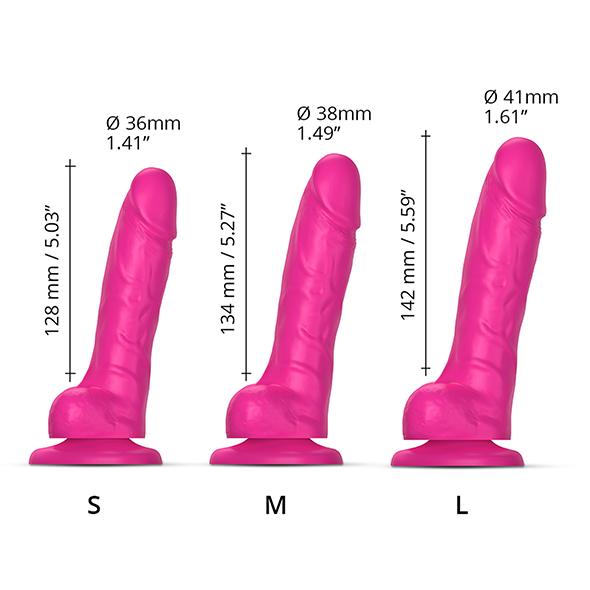 Strap-On-Me - Sliding Skin Realistic Dildo Fuchsia L 10