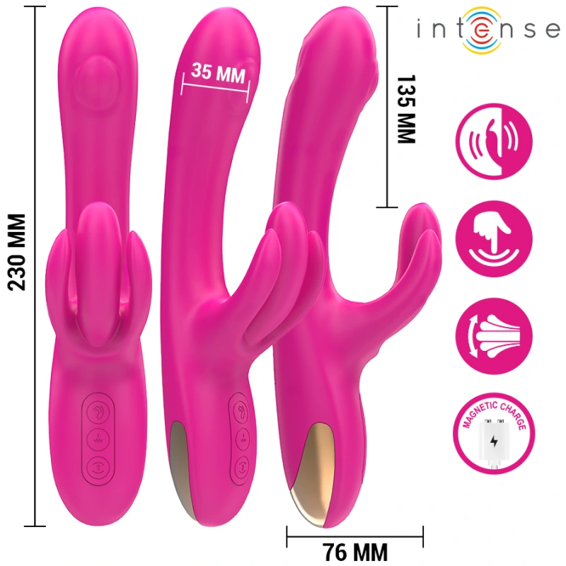 Intense - britney multifunction rabbit vibrator 23 cm pink 2