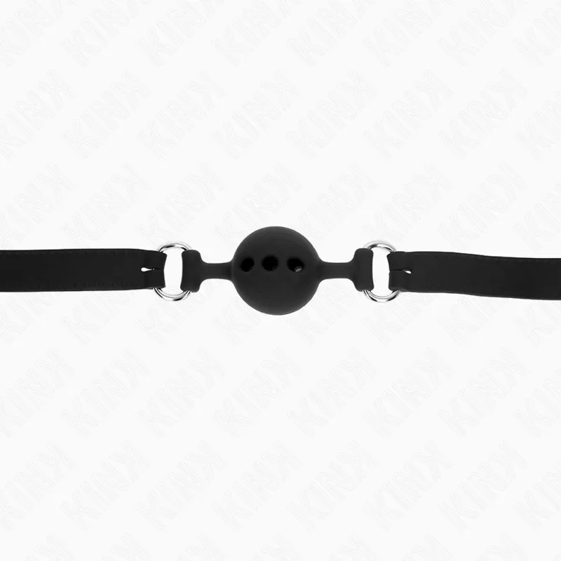 Kink - Full Silicone Gag 55 X 2 Cm With 4 Cm Ball Size S Black Adjustable 35-51 Cm 4