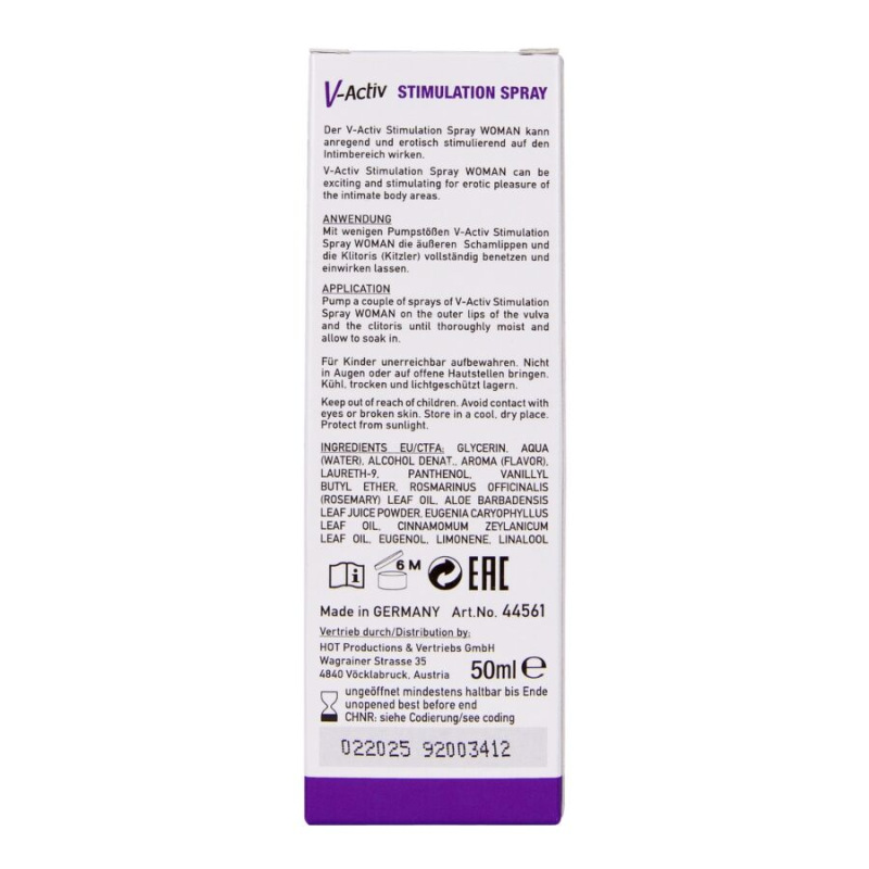 Hot - v-activ stimulation spray for woman 50 ml 5