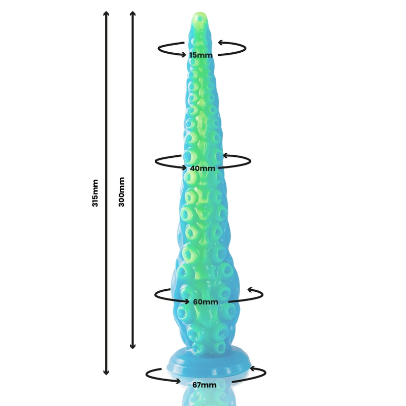 Epic - scylla fluorescent thin tentacle dildo large size 3
