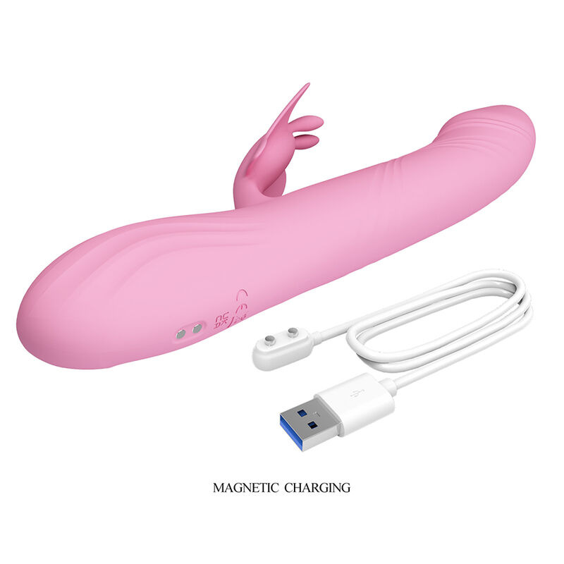 Pretty love - bella rabbit vibrator with butterfly stimulation and led pink 9