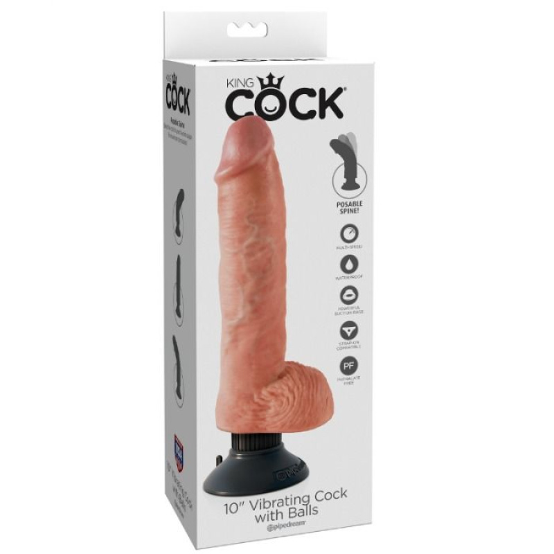 King cock - 25.5 cm vibrating cock with balls flesh 7