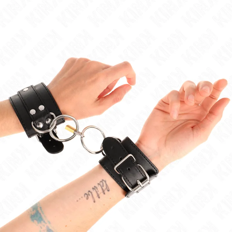 Kink - O-Ring Locked Wrist Restraints Black Adjustable 20-28 Cm X 5.5 Cm 3
