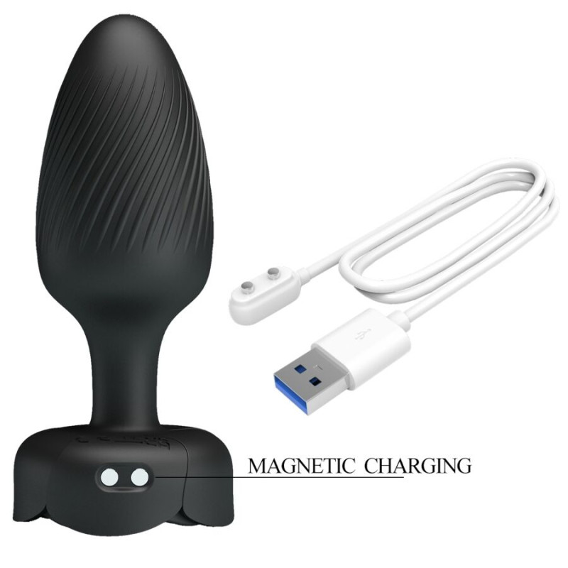 Pretty love - varian anal plug with led light black 10.8 cm 6