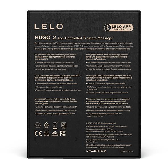 Lelo - Hugo 2 App-Controlled Prostate Massager Black