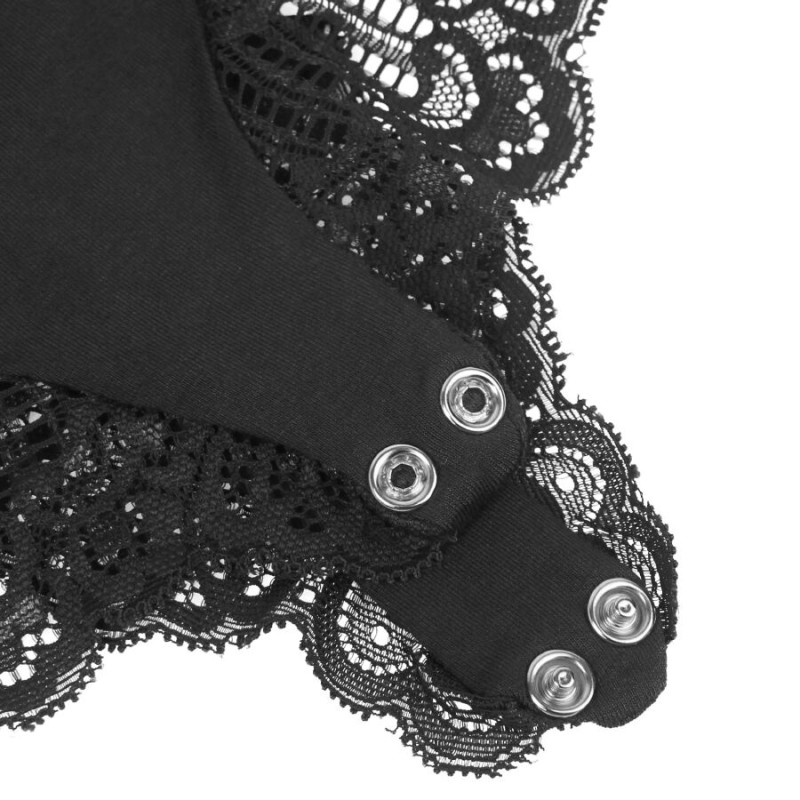 Subblime - Black Floral Lace Detail Teddy L/XL 16