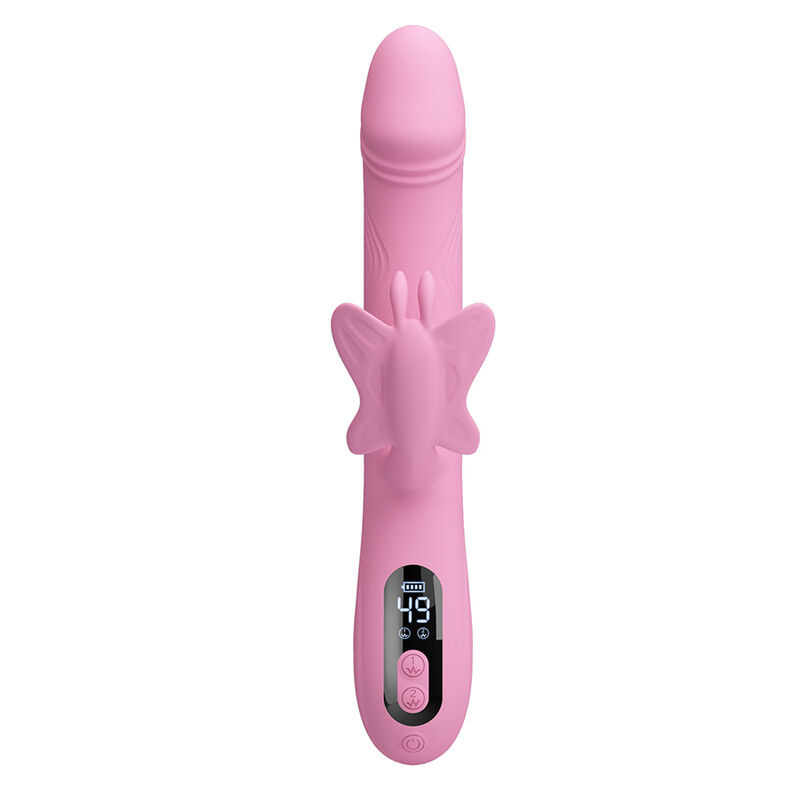 Pretty love - bella rabbit vibrator with butterfly stimulation and led pink 1