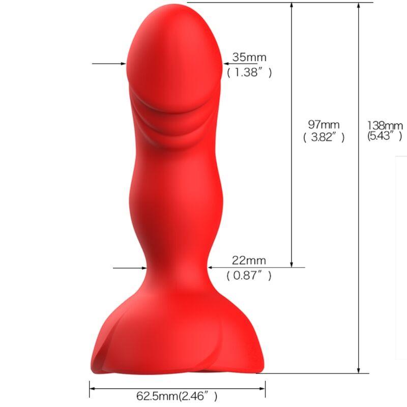 Armony - extreme a bloom rose vibrator & anal plug remote control red