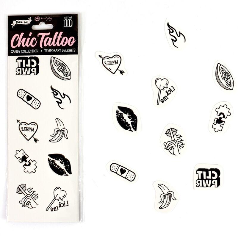 Secret Play - Set Of 10 Candy Collection Temporary Tattoos 1