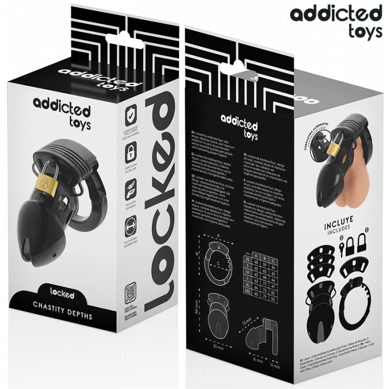 Addicted toys locked - chastity depths penis cage 7.5 cm 5