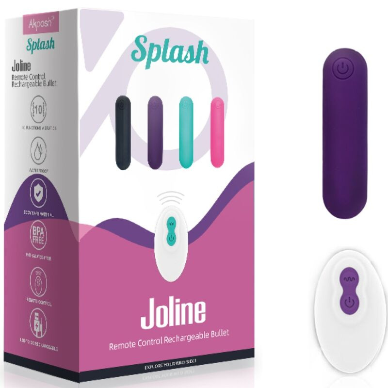 Armony - splash joline vibrator bullet silicone remote control 10 vibrations 6.5 x 1.5 cm purple 5