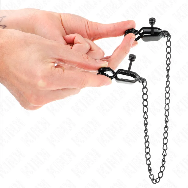 Kink - Flat Chain Nipple Clamps Black 30 Cm