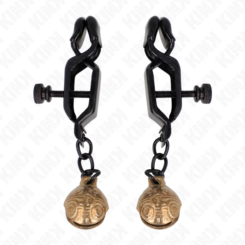 Kink - Bell Jaw Style Nipple Clamps Black 7 Cm