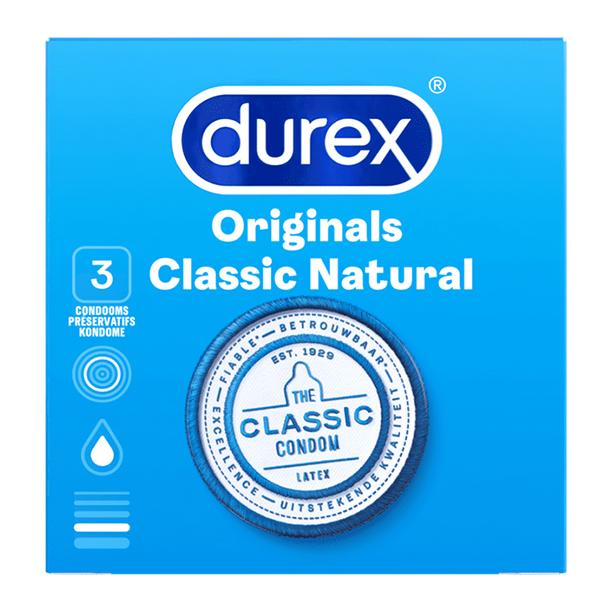 Durex - Classic Natural Condoms 3 Pcs