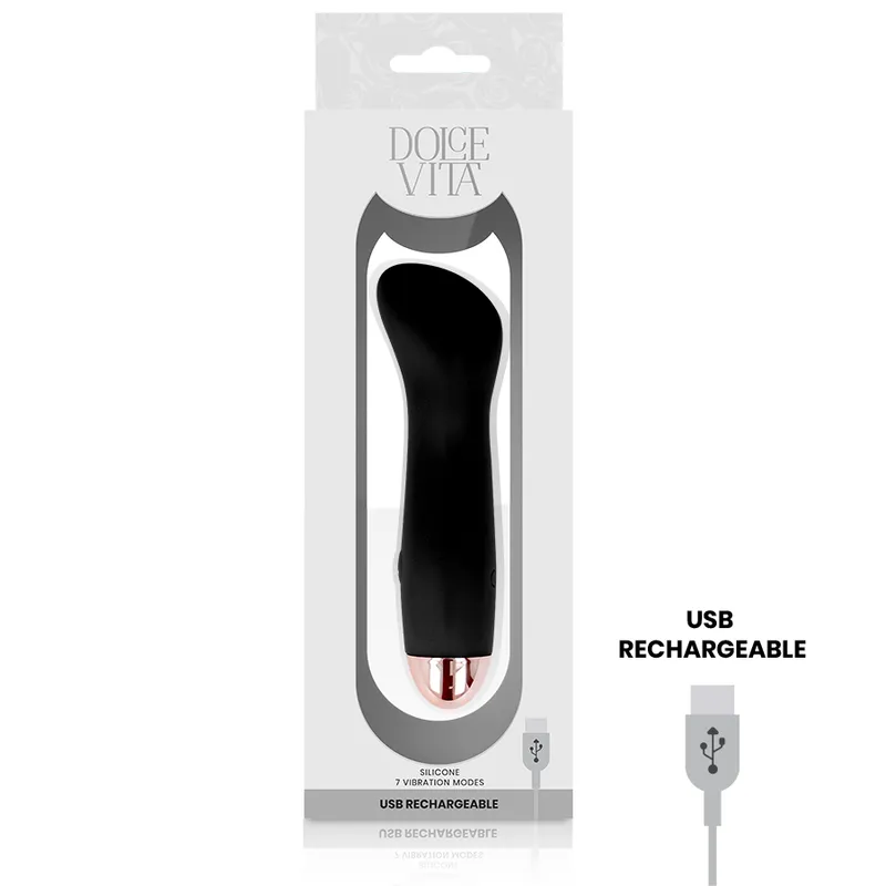 Dolce Vita Rechargeable Vibrator One Black 10 Speed
