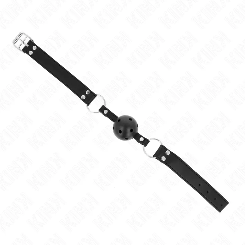 Kink - Breathable Ball 4 Cm Gag With Double Rivet Model 1 Black 62.5 X 2.5 Cm Adjustable 4 2